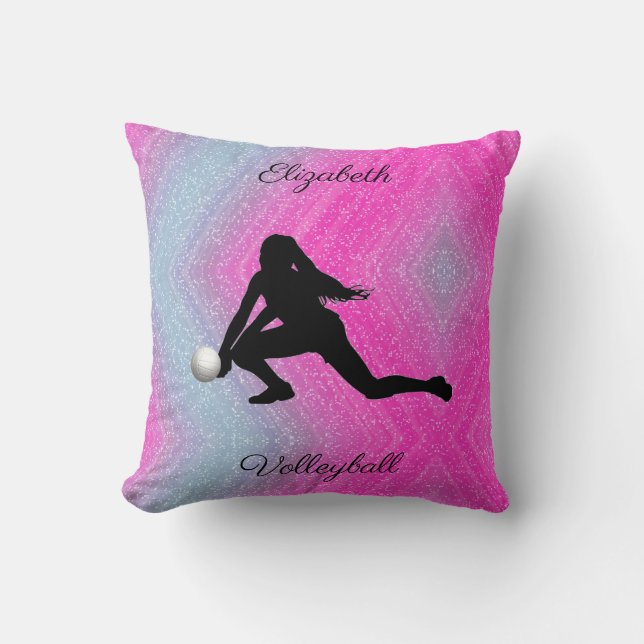 Niedlich Girls Volleyball Pastel Kissen (Vorderseite)