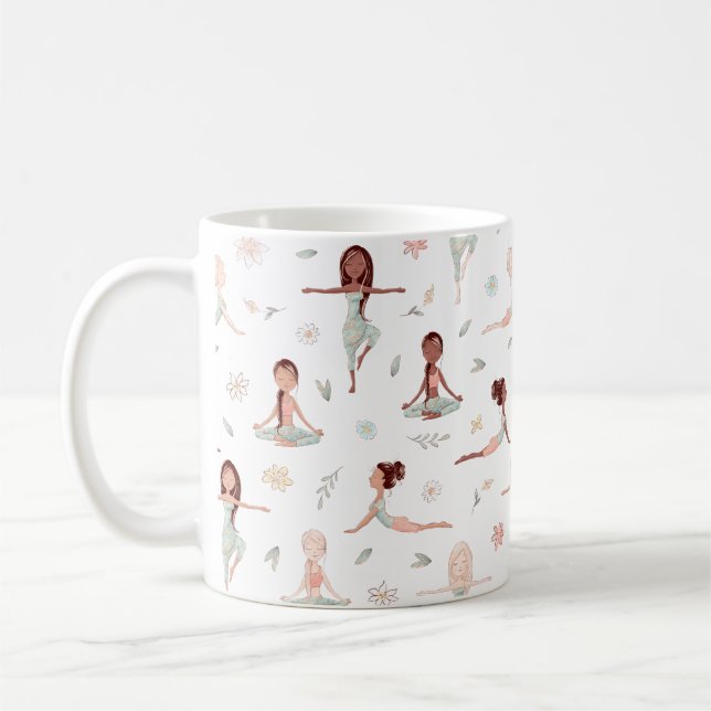 Niedlich Girls Zen Yoga Meditation Spirituelle Nam Kaffeetasse (Links)