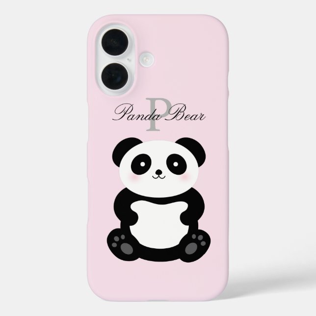 Niedlich Girly Baby Panda Bear Monogram title_seo2 (Rückseite)