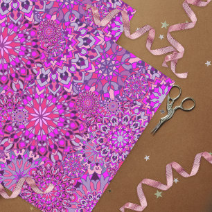 Niedlich Girly Boho Chic Pink Lila Mandalase Seidenpapier