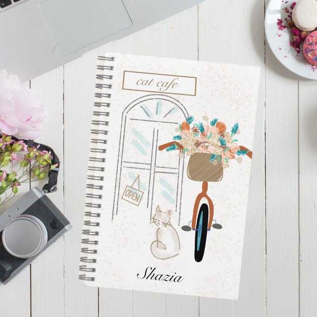 Niedlich Girly Cat Café Custom Notizbuch (Von Creator hochgeladen)