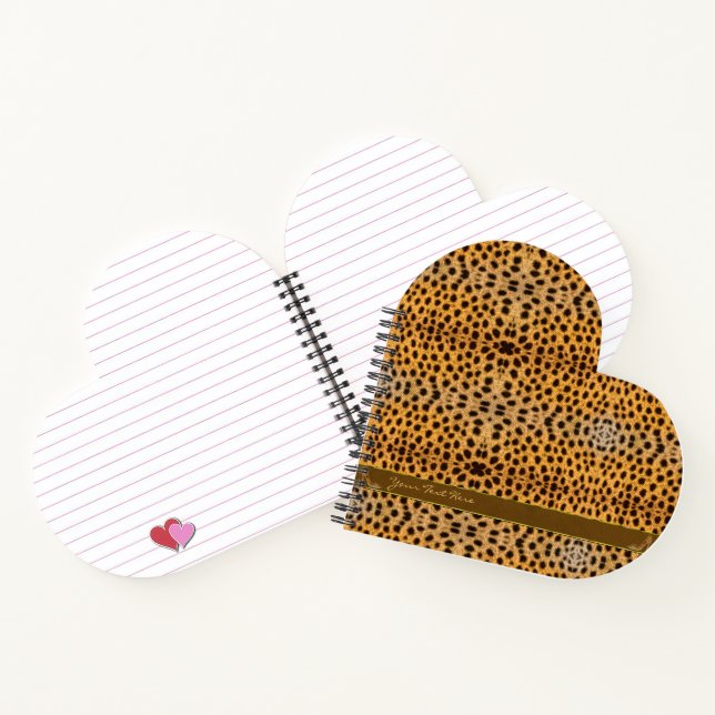 Niedlich Girly Cheetah Pattern Animal Print & Stil Notizbuch (Innenseite)