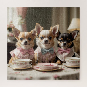 Niedlich Girly Chihuahua Tea Party