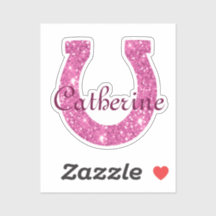 Niedlich Girly Coquette Pink Glitzer Hufeisenname