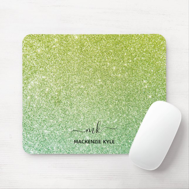 Niedlich Girly Green Ombre Glitzer Mouse Pad Mousepad (Mit Mouse)