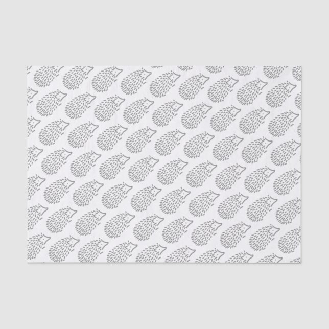 Niedlich Girly Grey Igel Kinder Baby Girl Pattern Seidenpapier (Vorderseite)