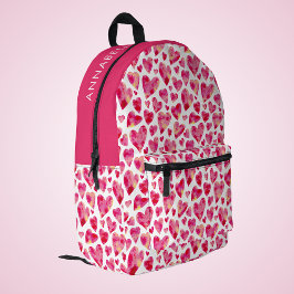Niedlich Girly Heart Bedruckter Rucksack