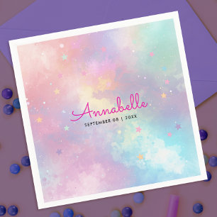 Niedlich Girly Holographic Pastel Sky Star Wasserc Serviette