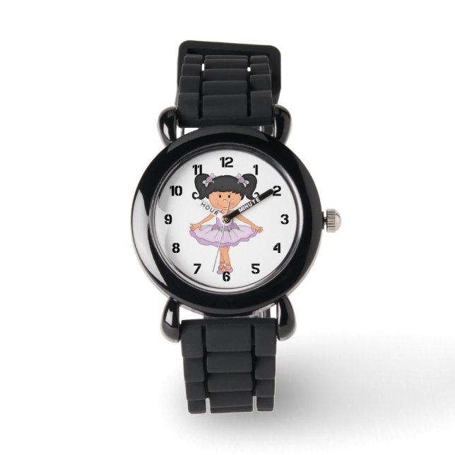 Niedlich Girly Kid's Ballerina Armbanduhr (Vorderseite)