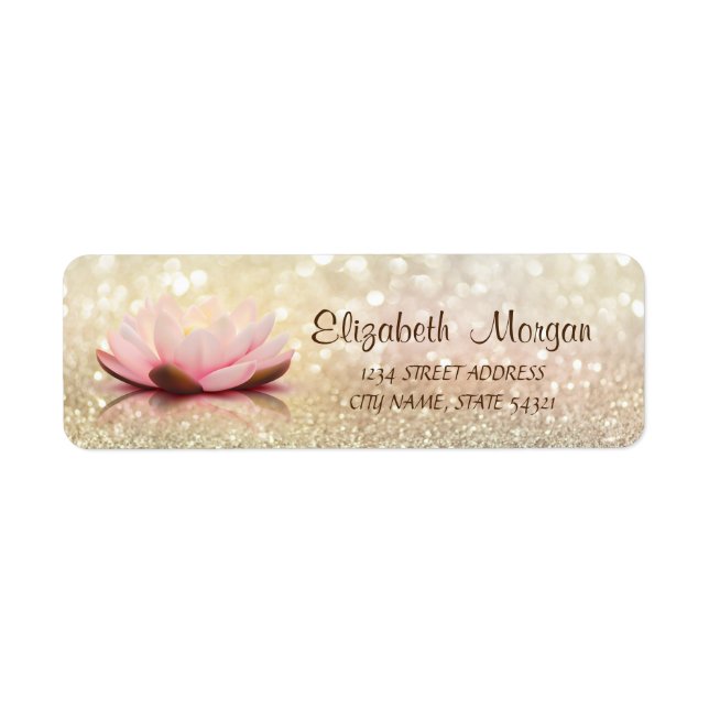 Niedlich Girly Lotus Bokeh-Adressetikett (Vorne)