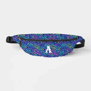 Niedlich Girly Mermaid Blue Lila Scales Monogramm Bauchtasche