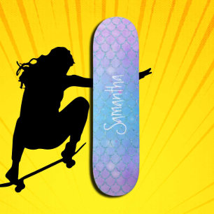 Niedlich Girly Mermaid lila Glitzer chic Skateboard