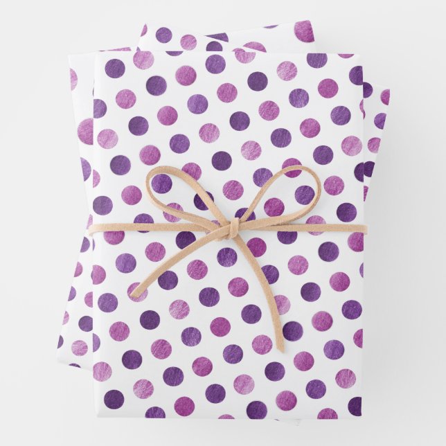 Niedlich Girly Modern Elegant Polka Dots White Lil Geschenkpapier Set (Beispiel)