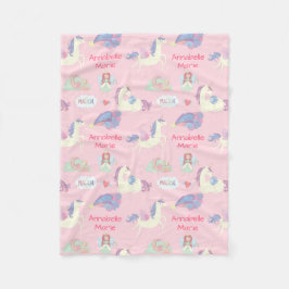 Niedlich Girly Modern Magical Pink Einhorn Fairy H Fleecedecke