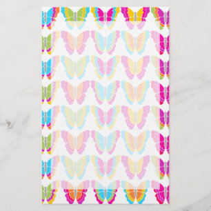 Niedlich Girly Multicolor Rainbow Butterfly Muster Briefpapier