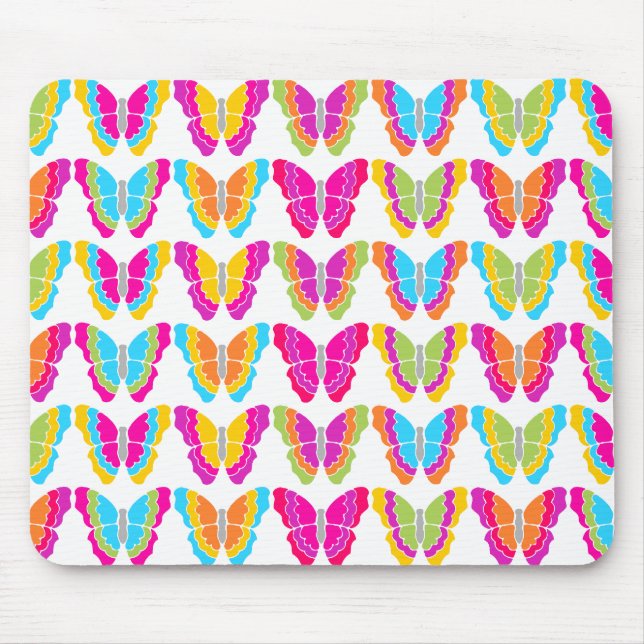 Niedlich Girly Multicolor Rainbow Butterfly Muster Mousepad (Vorne)
