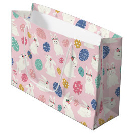 Niedlich Girly Oaster Bunny Moderne rosa Blumeneie Große Geschenktüte
