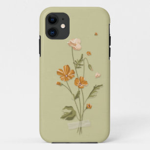 Niedlich Girly Orange blühende Blumenmatte Case-Mate iPhone Hülle