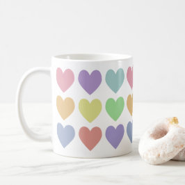 Niedlich Girly Pastel Rainbow Hearts Kaffeetasse