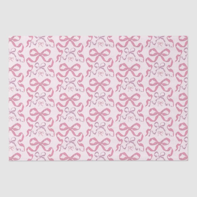 Niedlich Girly Pink Ästhetik Bow Seidenpapier (Vorderseite)