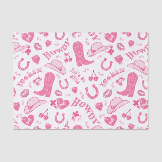 Niedlich Girly Pink Cowgirl Ästhetik Seidenpapier (Vorderseite)
