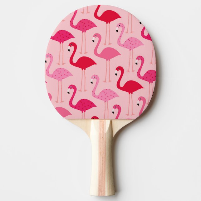 Niedlich Girly Pink Flamingo Muster Tischtennis Schläger (Vorderseite)