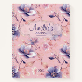 Niedlich Girly Pink Floral School Sozialangst Notizbuch