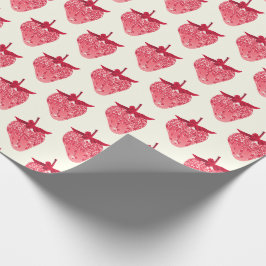 Niedlich Girly Pink Glitzer Strawberry Geschenkpapier