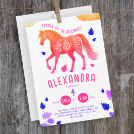 Niedlich Girly Pink Lila Horse Derby Pony Einladung