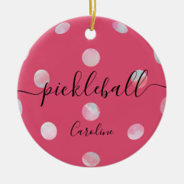 Niedlich Girly Pink Pickleball Keramik Ornament