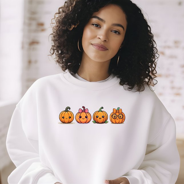 Niedlich Girly Pumpkins Fall Halloween Cosy Sweats Sweatshirt (Von Creator hochgeladen)