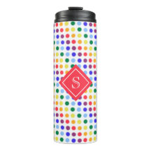 Niedlich Girly Rainbow Polka Dots Personalisiert