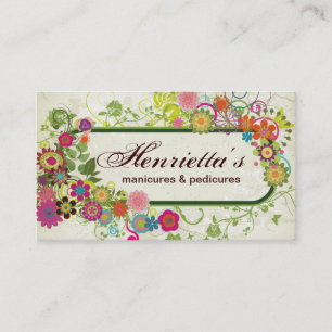 Niedlich Girly Retro Floral Fine Art Fashion Visitenkarte