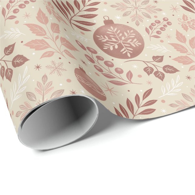 Niedlich Girly Retro Rosa Weihnachten Geschenkpapier (Rolleneckpunkt)