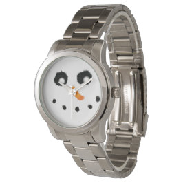 Niedlich Girly Snowman Face Christmas Womens Armbanduhr