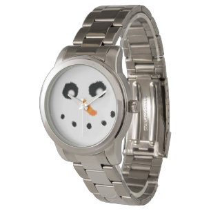 Niedlich Girly Snowman Face Christmas Womens Armbanduhr