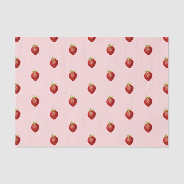 Niedlich Girly Strawberry Soft Pink Seidenpapier (Vorderseite)
