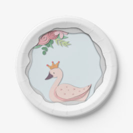 Niedlich Girly Swan Party Pappteller