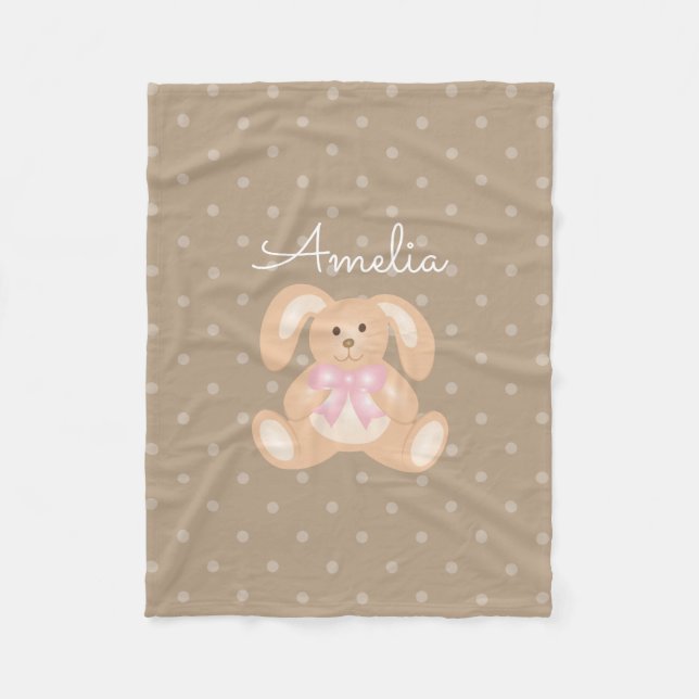 Niedlich Girly Sweet Adorable Baby Bunny Rabbit Ki Fleecedecke (Vorderseite)