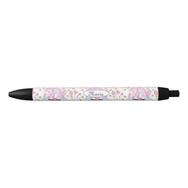 Niedlich Girly Unicorn Rainbow Stars Individuelle  Kugelschreiber (Vorderseite)