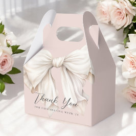 Niedlich Girly White Bow auf Pink Danke Geschenkschachtel