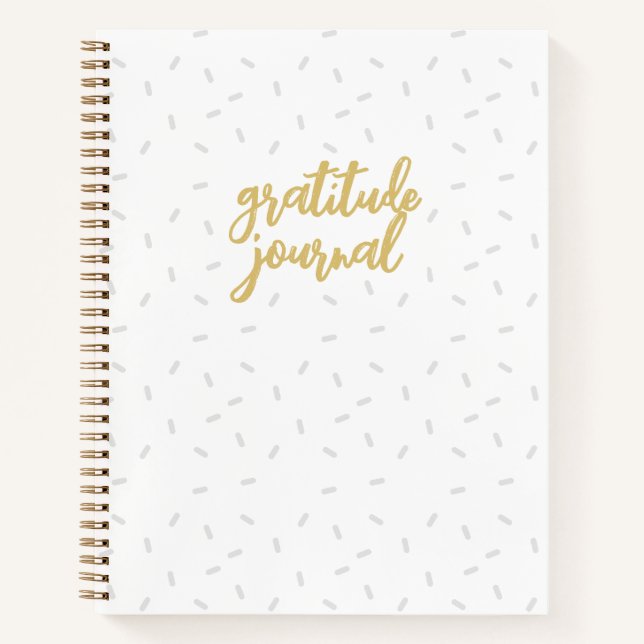 Niedlich Girly White Confetti Modernes Dankesjourn Notizbuch (Vorderseite)
