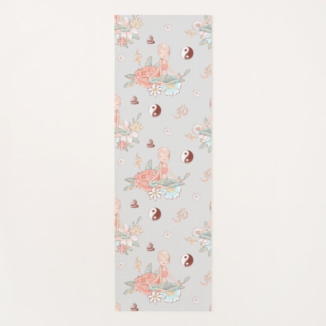 Niedlich Girly Zen Yoga Meditation Yin Yang Namast Yogamatte (Vorderseite)