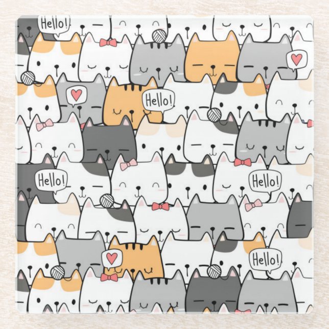 Niedlich Glasuntersetzer (Vorderseite)