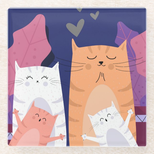 Niedlich Glasuntersetzer (Vorderseite)