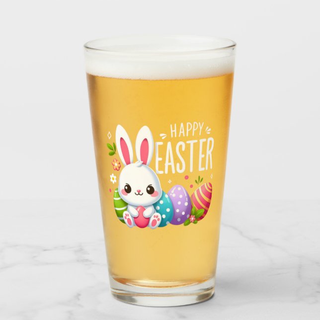 Niedlich, glücklich Osterhase Glas (Vorne (Gefüllt))
