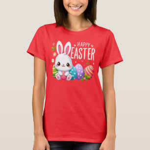 Niedlich, glücklich Osterhase T-Shirt