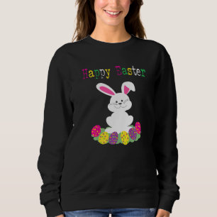 Niedlich glückliche Osterfrau Frauen Jugendliche T Sweatshirt