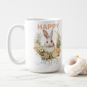 Niedlich glückliche Ostern mit Bunny & Floral Kran Kaffeetasse