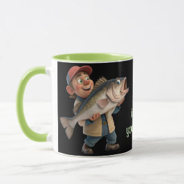Niedlich/glücklicher Fischer mit einem Big Fish Ma Tasse